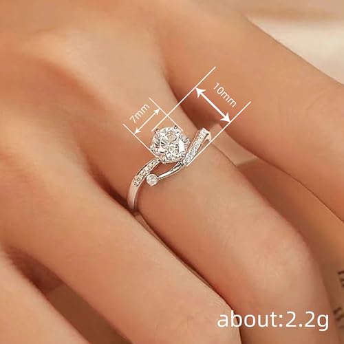 Graceful Eternity Women's Rings Luxury Wedding Band with Shiny Round CZ | Proposal, Wedding Ceremony, Bridal Party, Bridesmaid, Wedding Anniversary, Romantic Date Night, Honeymoon - color: silver color