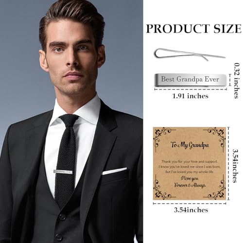 Aelciyue Tie Clips for Men's Jewelry Tie Bar Graduation Fathers Day Birthday Xmas Valentines Day Gifts for Men Dad Grandpa