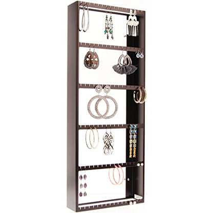 Angelynn's Extra Large Wall Mounted Big Earring Holder Organizer, Jennifer Rubbed Bronze 9"x23" - color: Rubbed Bronze, size: 9"x23"