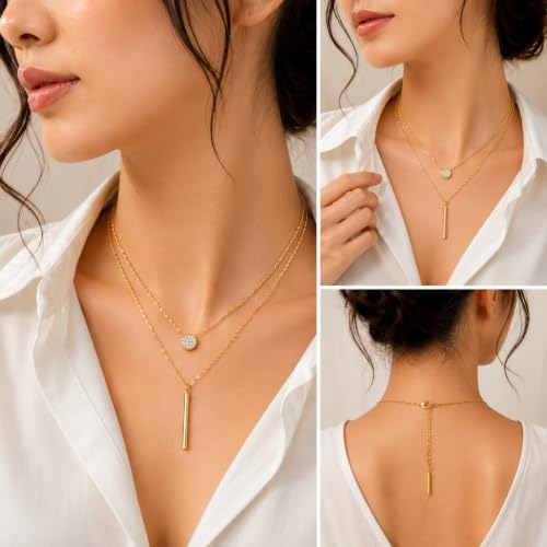 Rich London 18K Rose Gold Plated 2-in-1 Clover Heart Pendant Necklace for Women | Elegant Crystal Charm Jewellery - color: Y Chain