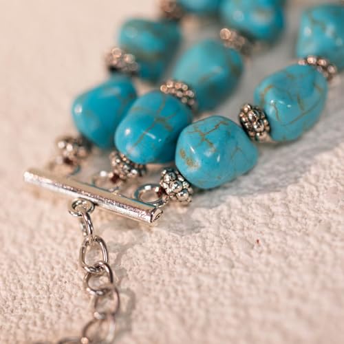Montana West Rustic Couture's Bohemian Turquoise Cuff Bangle Bracelets for Women Cowgirl - color: Turquoise