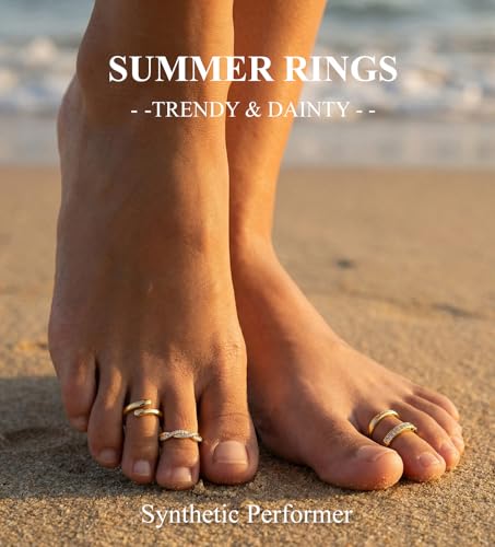 CASDAN 13Pcs Silver/Golden Toe Rings and Ankle Bracelets for Women | Layered Anklets Chain,Adjustable Open Tail Toe Ring,Waterproof Cuban Link Chain Anklets Set,Beach Foot Jewelry for Summer - color: Gold,B