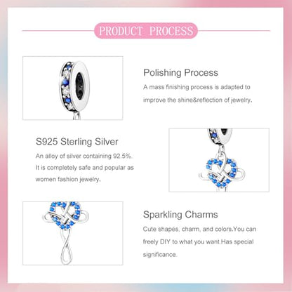 S925 Sterling Silver Cute Bead Charm for Pandora Bracelets and Necklaces | Lucky Clover Cute Animal Pink Bow Cherry Butterfly Pendant Bead Charms Jewelry Making Gifts for Women Valentines Mother's Day - style: Celtic Knot Dangle Charm