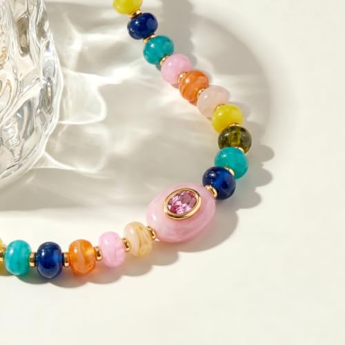 Chunky Beaded Necklace for Women Colorful Bead Choker Necklace Fashion Trendy Summer Boho Bead Statement Necklaces Beach Vocation Holiday Jewelry Gifts - color: Colorful Beaded