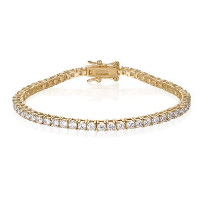 Gemsme 2.5mm Tennis Bracelet, 2.5mm Thin 18K White Gold Plated Cubic Zirconia Tennis Bracelet for Women - color: Gold Plated, size: 2.5mm 8 inch