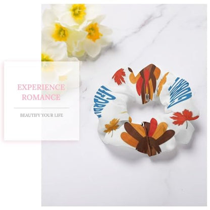 Pain-Free Hair Rings for Women Thanksgiving Funny Turkey, No-Pull Coil Elastics, Comfortable Ponytail Holders for Headaches and Sensitive Skin - color: Style (853)