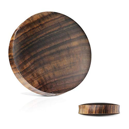 Forbidden Body Jewelry 8G - 1 Inch Organic Sono Wood Saddle Fit Solid Tunnel Plug Earrings (Pairs) - style: 16mm (5/8")