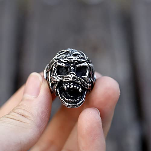2023 Skull Ring Cool Evil Death Punk Rock Stainless Steel Rings Aly Style Jewelry - style: R1066