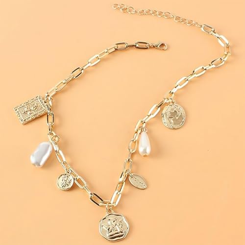 YANCHUN Layered Necklaces for Women Gold Necklace Stack Star Heart Choker Dainty Necklace Love Heart Chain Jewelry Gifts for Women - color: ZA-charm
