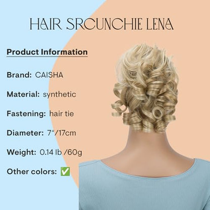 CAISHA Jumbo Hairpiece Scrunchy Updo Voluminous Curly Messy Bun Blond Mix G13L - color: blond mix #27H613 G13L