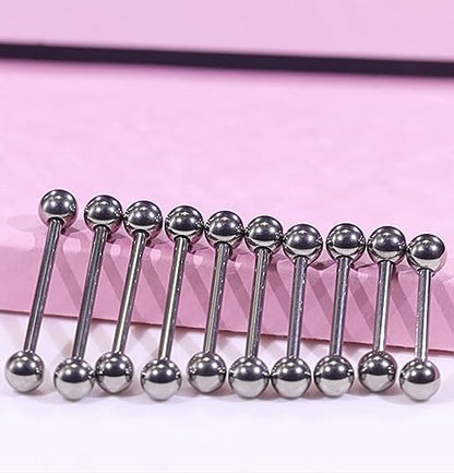 16G 14G 12G Nipple Piercings Tongue Rings Externally/Internally Threaded Hypoallergenic 316L Surgical Steel Nipple Tongue Barbell Piercing Jewelry for Women Men 12mm 14mm 16mm 19mm 22mm - color: 14G/Externally Threaded/12mm-22mm Bars/5mm Balls