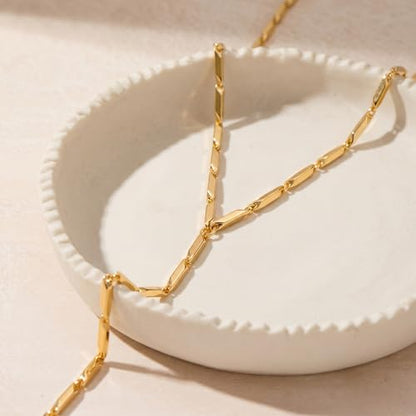 Gold Silver Necklace for Women Y Chain Adjustable Gold Long Necklaces Fashion Dainty Jewelry - color: gold I