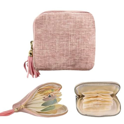 Mini Travel Jewelry Case Portable Organizer Small Jewelry Bag(light pink) - color: light pink