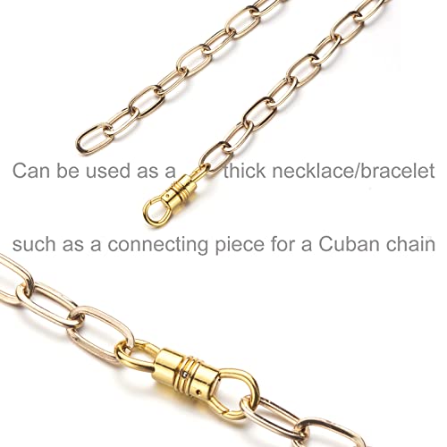Zpsolution Double Open Swivel Pendant Clasp Connectors | Swivel Bails For Pendants, Charm Attachment Clasp, Dual Ended Connecter Charm, Double Sided Clip Necklace - color: 4 Glod