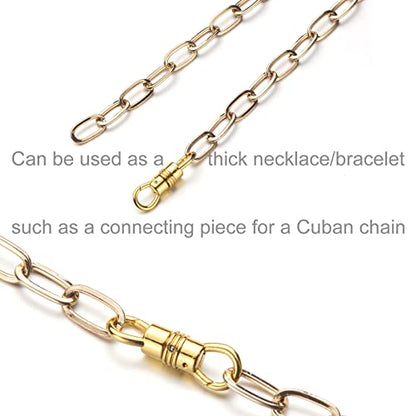 Zpsolution Double Open Swivel Pendant Clasp Connectors | Swivel Bails For Pendants, Charm Attachment Clasp, Dual Ended Connecter Charm, Double Sided Clip Necklace - color: 4 Glod