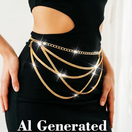 Nicute Gold Waist Chain Layered Belly Chains Fashion Body Chain Accessory for Women