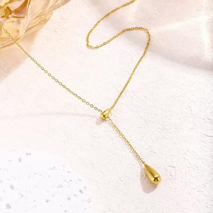 Choistily Gold Lariat Necklace for Women Dainty Long Necklaces Y-Shaped Layered Drop Necklaces Trendy Simple Statement Jewelry for Wedding, Prom, Summer Vacation Gifts - color: Gold
