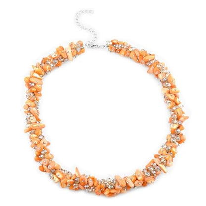 Beaded Necklaces Necklaces Shell- Colorful Beads y Summer 20-23 Inch - color: Orange