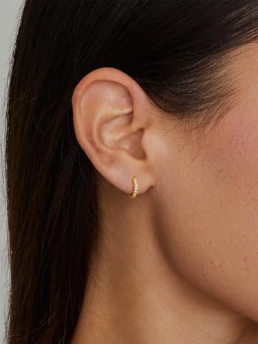 Star 14K Gold Plated Ear Cuff Earrings for Women Non Piercing, Dainty Silver Plated Clip on Cartilage Ear Cuff Non Pierced Trendy CZ Northstar Starburst Sparkling Climber Clawer Earring Jewelry - style: Huggie Hoop-3