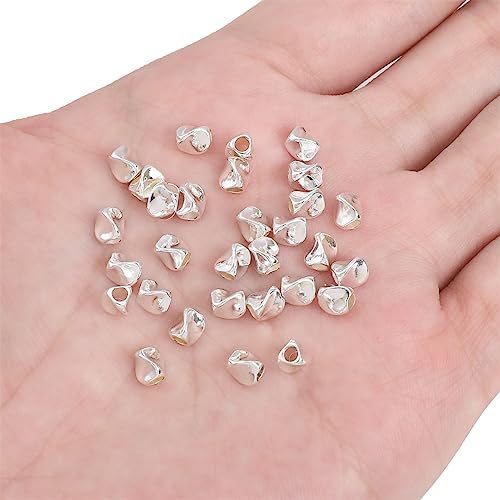 Silver Plated Twisted Spacer Beads 4x5mm 30pcs for Jewelry Making Findings Non Tarnish - color: Silver, size: 4x5mm Twisted