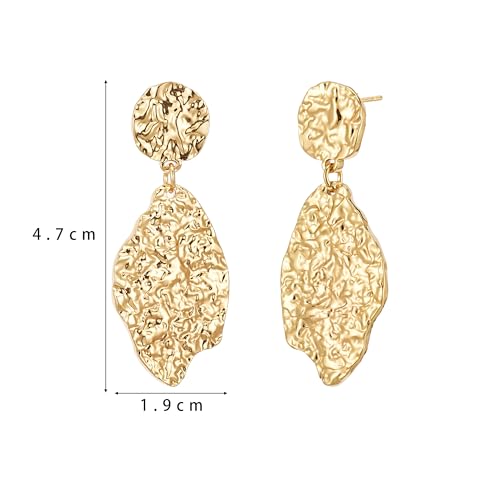 Sylph Large Gold Earrings for Women, Chunky Gold Statement Drop Dangle Earring Maple Leave Ginko Leaf Jewelry Gifts - style: Large Dangle Earrings
