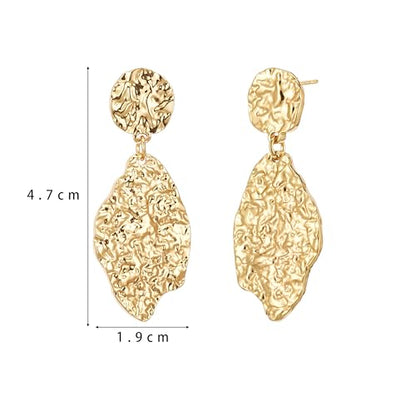 Sylph Large Gold Earrings for Women, Chunky Gold Statement Drop Dangle Earring Maple Leave Ginko Leaf Jewelry Gifts - style: Large Dangle Earrings