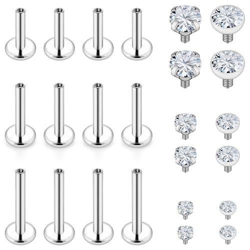 14G Lip Rings Stainless Steel Tragus Helix Conch Piercing Jewelry Snake Bite Piercing Monroe Lip Rings Labret Medusa Cartilage Lobe Earrings Piercing Jewelry Cubic Zirconia 2MM 3MM 4MM - color: 6MM 8MM 10MM-Silver,2mm/3mm/4mm