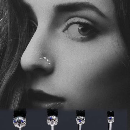 Nose Rings & Studs - 18g, 20g, 22g 14K Gold Bone Nose Studs for Women in Titanium Steel - color: 20g 8pcs Gold Screw Shaped 316L Surgical Steel