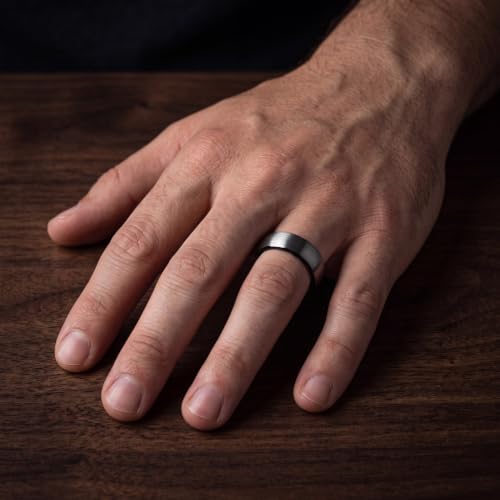 Tungsten Wedding Band Ring 10mm 8mm 6mm 4mm for Men Women 18k Rose Gold Plated Dome Black Grey Brushed Polished - color: 4 Rose Gold Black Grey Tungsten