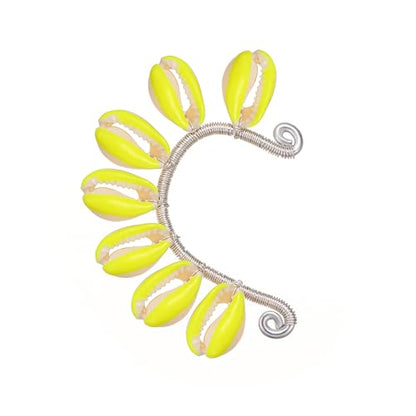 Wellike Gold Ear Cuffs For Women Non Piercing Single Clip On Earrings 18k Gold/Silver Plated Handmade Cuff Earrings Hypoallergenic Waterdrop Cowrie Shell Jewelry - color: KKWE584-G