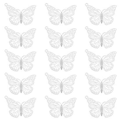 UNICRAFTALE Butterfly Flower Charms Stainless Steel Charms Back Bezel Pendants Metal Charms Animal Charms for DIY UV Resin Pressed Flower Crafts Necklace Bracelet Jewelry Making - style: Butterfly Charm