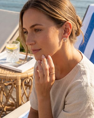 Gold Earrings for Women Trendy Chunky Statement Stud Earrings | Hypoallergenic Earrings,Gold Stud Earrings,Earrings for Sensitive Ears Women,Statement Earrings,Jewelry Gifts - color: Aimran & Rose Gold