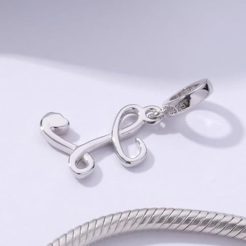 Letter Charms for Pandora Bracelets 925 Sterling Silver Alphabet Initial Charms Bead Jewelry Gift for Women - style: Initial L