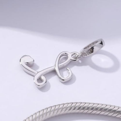 Letter Charms for Pandora Bracelets 925 Sterling Silver Alphabet Initial Charms Bead Jewelry Gift for Women - style: Initial L