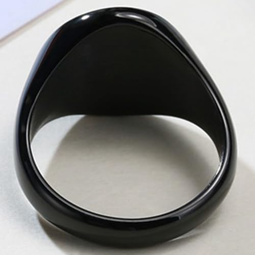 Jude Jewelers Stainless Steel Classical Simple Plain Round Signet Style Pinky Wedding Statement Promise Anniversary Ring - color: Black