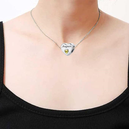 January-December 12 Months Colors Birthstone Crystal Happy Birthday Heart Charms For Charm Bracelets Necklace - color: September