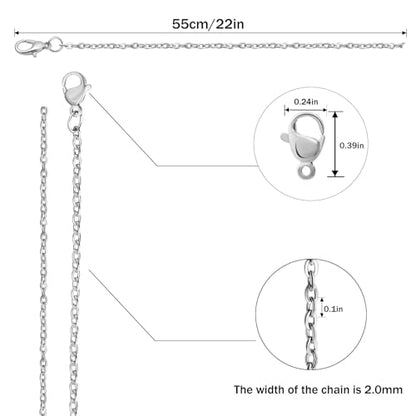 Topacket 24 Pack Necklace Chains Bulk,Stainless Steel DIY Cable Link Chains for Jewelry Making 22 Inches - color: Silver, size: 22inches