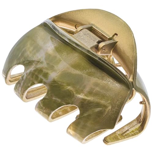 Camila Paris CP3647 French Octopus Hair Clip, 3.25" Large Claw Clips for Thick Hair, Girl Octopus Claw Clip for Women, Strong No-Slip Grip, Wide Jaw Clips for Women, Made in France - color: Green 3.5"