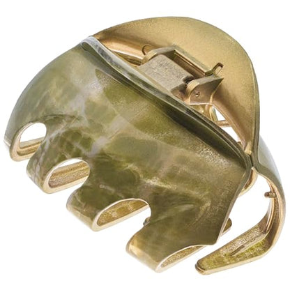 Camila Paris CP3647 French Octopus Hair Clip, 3.25" Large Claw Clips for Thick Hair, Girl Octopus Claw Clip for Women, Strong No-Slip Grip, Wide Jaw Clips for Women, Made in France - color: Green 3.5"