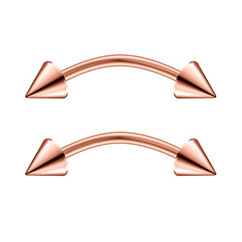 Ruifan 12pcs Surgical Steel Tiny Curved Eyebrow Ear Navel Belly Lip Ring Barbell Piercing Jewelry 20g 6mm/8mm/10mm - style: 12PCS - 20G 3/8" w Spikes