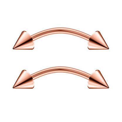 Ruifan 12pcs Surgical Steel Tiny Curved Eyebrow Ear Navel Belly Lip Ring Barbell Piercing Jewelry 20g 6mm/8mm/10mm - style: 12PCS - 20G 1/4" w Spikes
