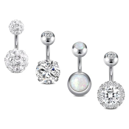 VCMART Belly Button Ring Short Bar Belly Ring Short Belly Button Rings Surgical Steel 6mm Belly Rings for Women Small Belly Button Piercing Navel Rings Piercing Jewelry - color: C1 -silver