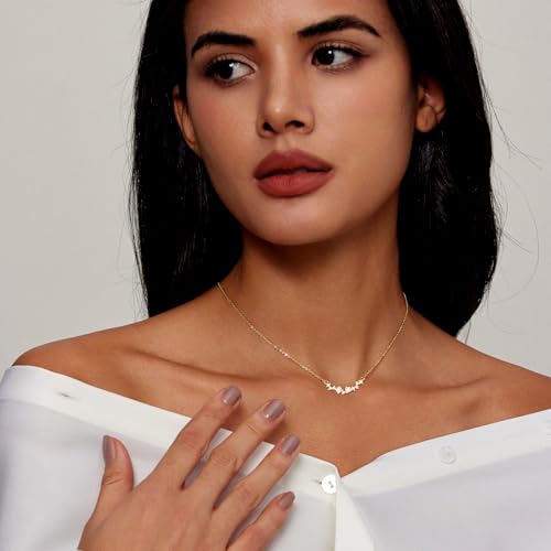 Zeffy Diamond Necklaces for Women, Dainty Gold Necklace 18k Gold Plated Layered Necklaces Simple Gold CZ Diamond Pendant Necklaces for Women Trendy Jewelry Gifts for Girls - color: Gold Multi CZ Necklace