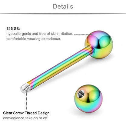 SCERRING 14G Nipple Rings Stainless Steel Nipplerings CZ Tongue Shield Barbell Rings Retainer Body Piercing Jewelry for Women 9/16Inch 11 Pairs