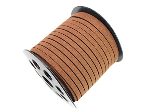 Brown Faux Leather Cord for Jewerly Making 5mm 40 Yards Suede Cord Necklace String Thin Leather Lace Velvet Lace Craft Cord for Bracelet-Choker-DIY Projects - size: 40 Yards Coffee