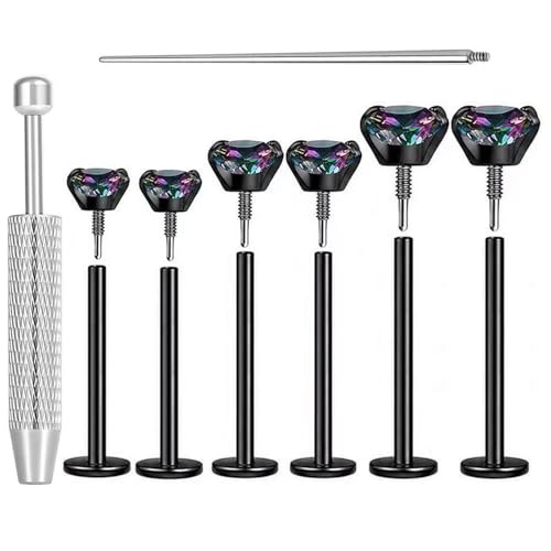Uni-J Flat Back Stud Earrings for Women Hypoallergenic Surgical Stainless Steel Internal Thread Tragus Helix Cartilage Conch Nose Monroe Labret Medusa Piercing Jewelry /Be Equipped With Piercing Ball Grabber Tool(18G/20G - Gold/Silver/Black/Rose Gold) - c