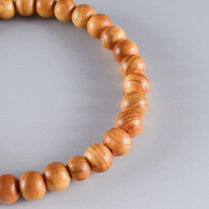 Hinoki Wood Bracelet Japanese Juzu Prayer beads Asian Rosary Cool Zen Handmade Kyoto Gifts for Men Women