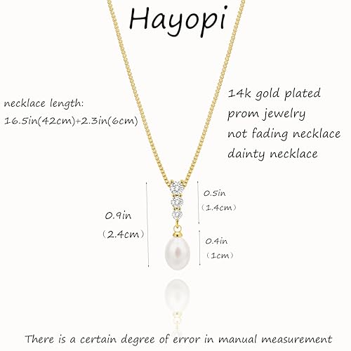 Pearl Necklaces for Women Trendy,14k Gold Plated Pearl Pendant Necklace Dainty Wedding Necklace Small Cute Gold Choker Necklace for Women Non Tarnish Gold Prom Jewelry Fashion Bridesmaids Gifts - color: Dangle necklace
