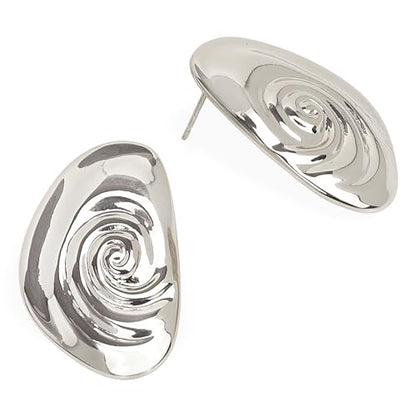 Jean Beau Chunky Gold Stud Earrings for Women Trendy Gold Plated Dangle Drop Prom Birthday Fashion Office Jewelry Gift - color: Shell