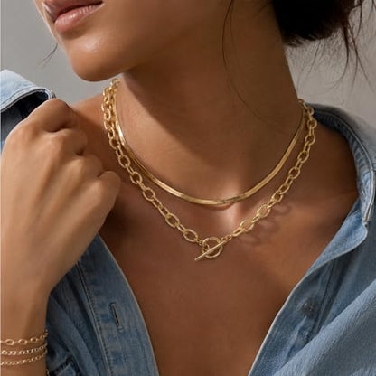 Modern 14K Gold Necklace-NEC-001